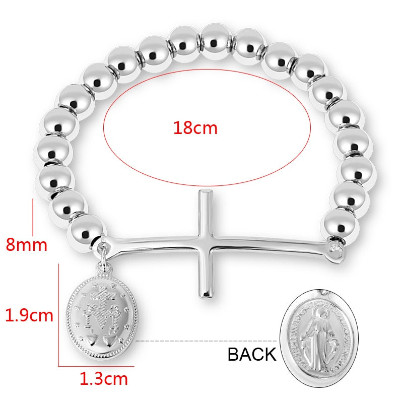 Fashionable Stainless Steel Beads and Cross Tag Charm Bracelets for All Occasions