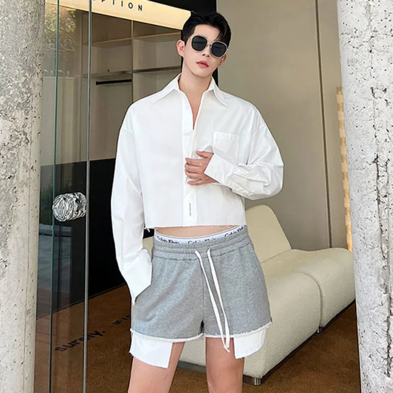 Comfortable Polyester Drawstring Big - Pocket Casual Shorts