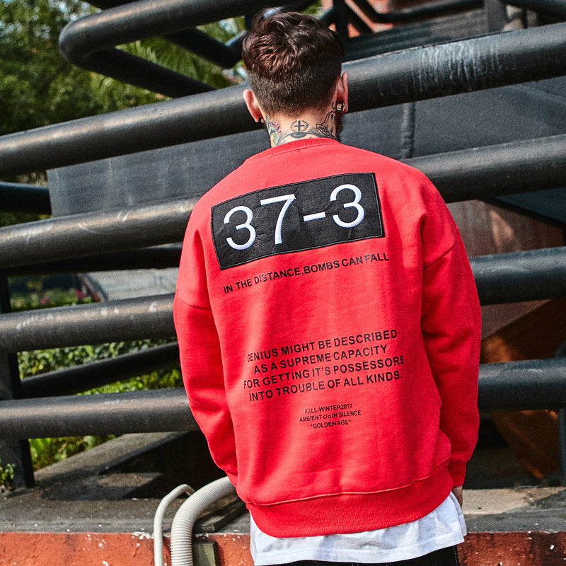 Hip Hop Style Men's Embroidery Number 37 - 3 Sweaters