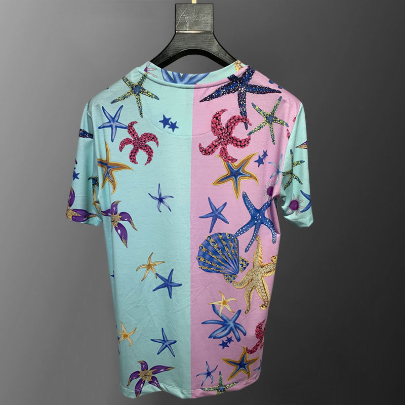 Fashionable Printed Men's Ocean Universe T-Shirt for Everyday Wear