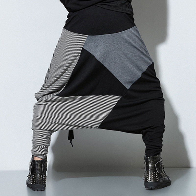Men's Mix Patched Novelty Street Style Full - Length Harem Pants