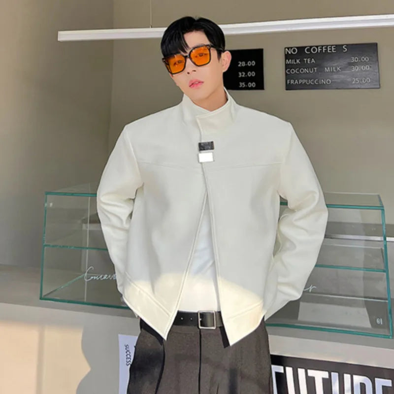 Stylish High - Quality Solid Standing Collar Casual Jacket