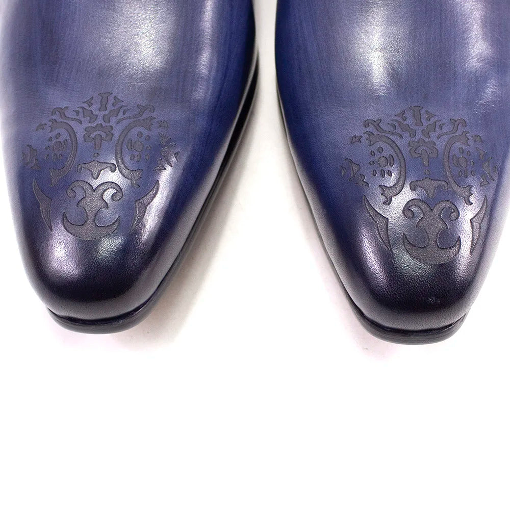 Authentic Leather Pointed-Toe Lace-Up Oxford Style Men's Dress Shoes