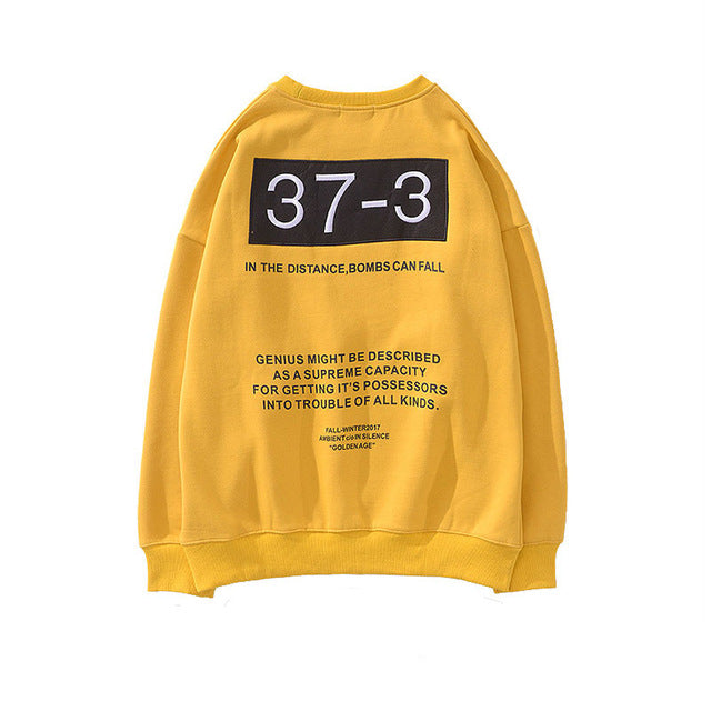 Hip Hop Style Men's Embroidery Number 37 - 3 Sweaters