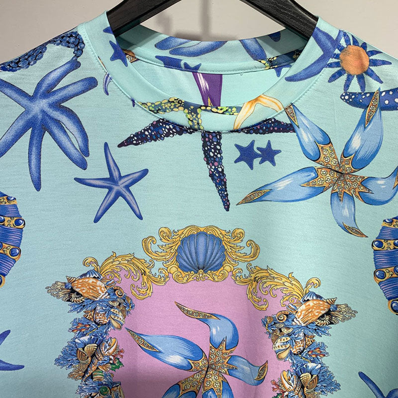 Fashionable Printed Men's Ocean Universe T-Shirt for Everyday Wear