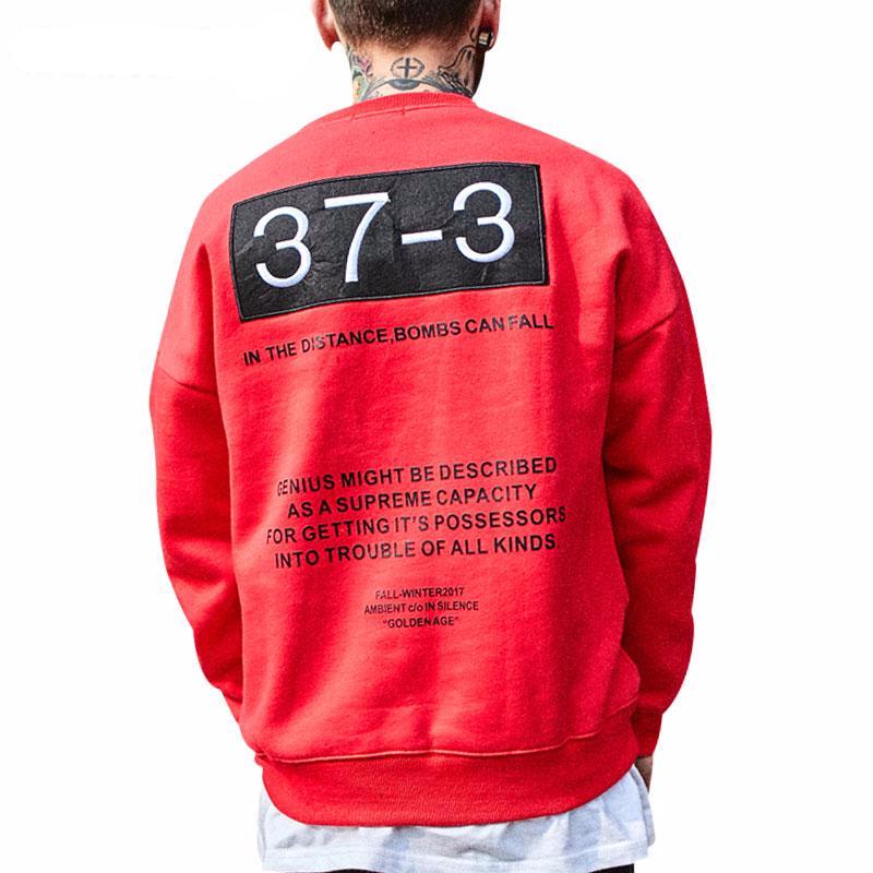 Hip Hop Style Men's Embroidery Number 37 - 3 Sweaters