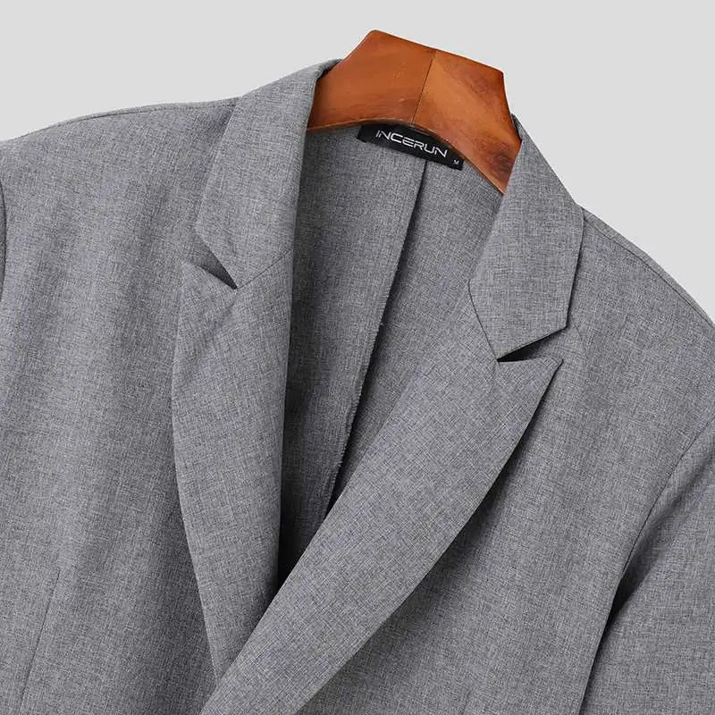 Trendy Single-Button Solid Color Irregular Blazer Suit for Casual Occasions