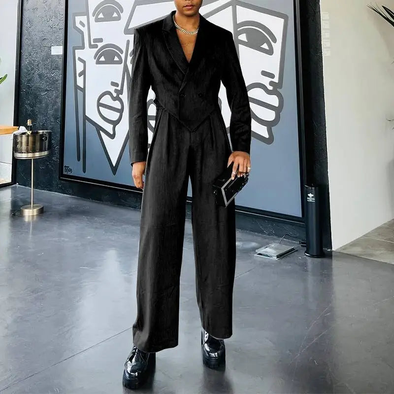 Trendy Single-Button Solid Color Irregular Blazer Suit for Casual Occasions