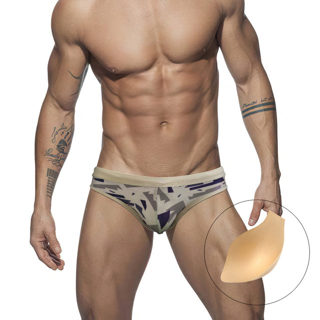 Geometric Pattern Quick - Drying Men's Sexy Brief Underwear