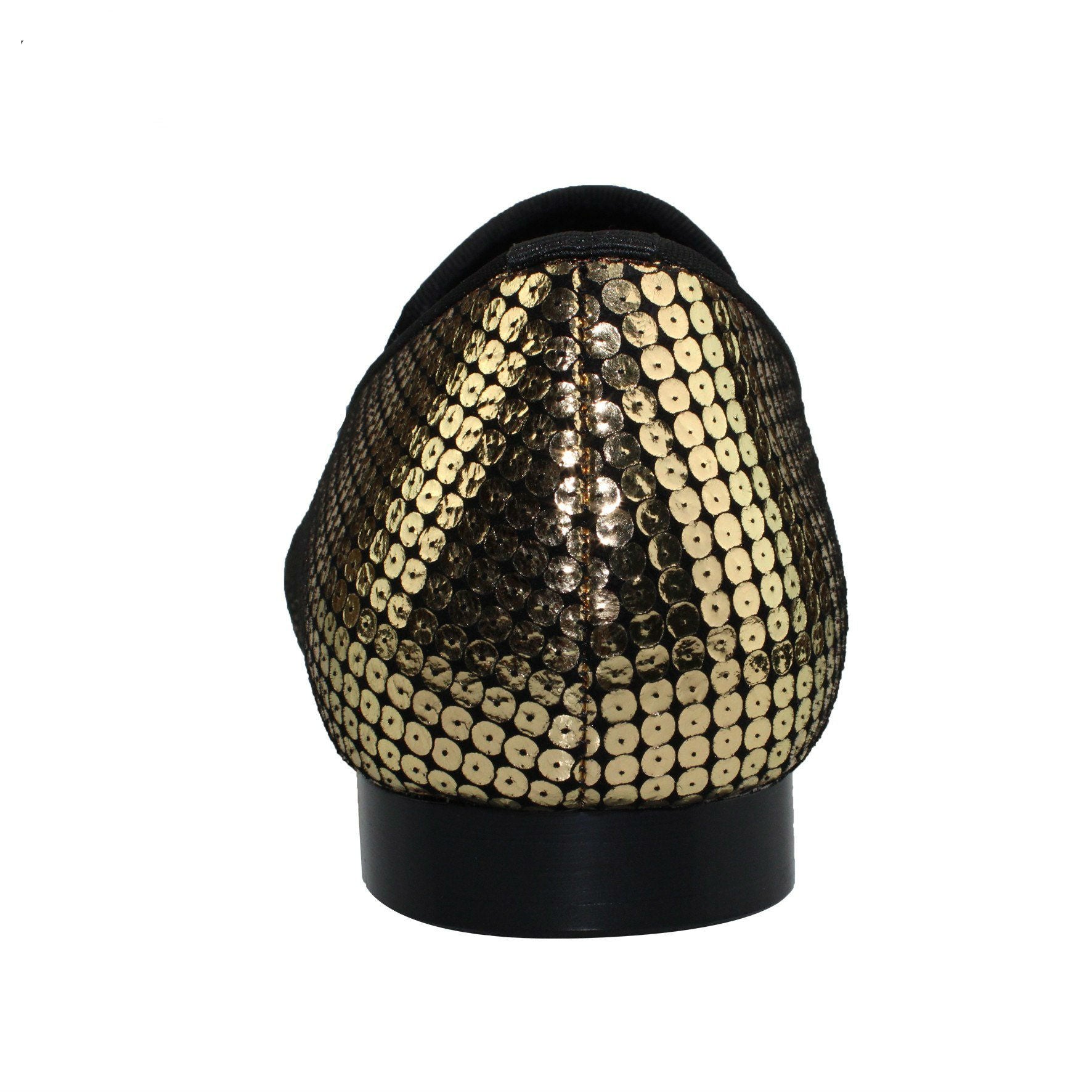 Men's Gold Sequin Pattern Slip-On Loafer Shoes for Spring/Autumn